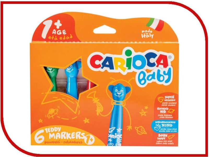 Carioca Baby 6 Teddy Markers Super Washable - Image 2