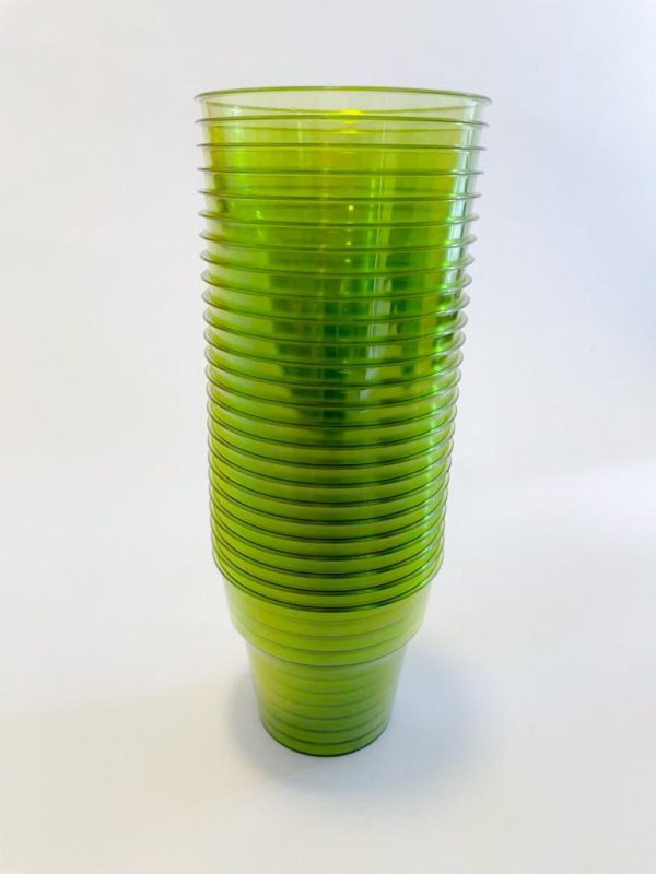 Plastic cup 25 pieces green