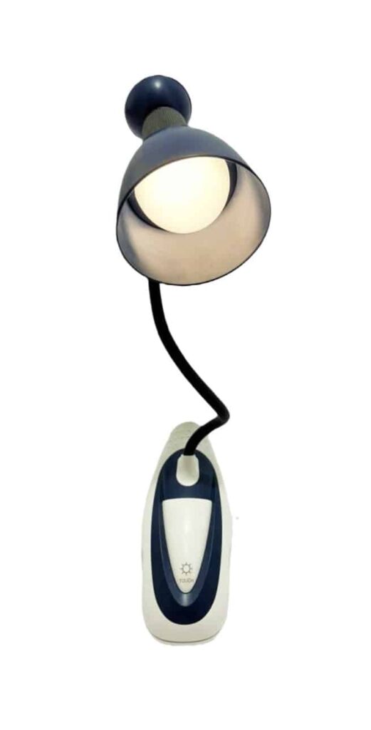 Desk Lamp with Clips and USB Charger - Blue Black