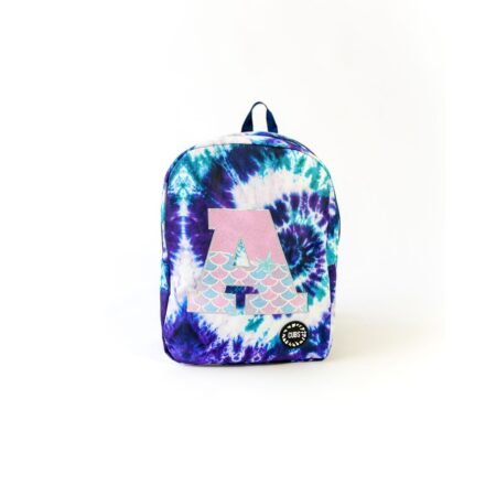 Purple Tie Dye With Letter A Big And Basic Backpack
