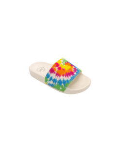 Tie Dye Bright White Slide