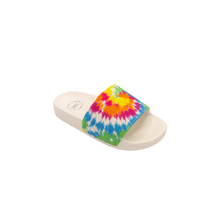 Tie Dye Bright White Slide