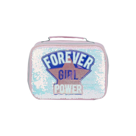 White/Peach Sequin Lunch Bag
