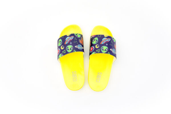Neon Yellow Space Aliens Slide - Image 3