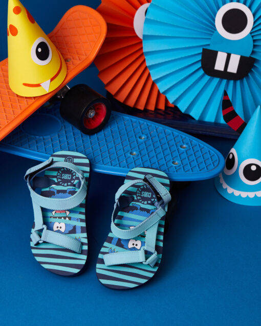 Monster Stripes Boys Sporty Sling CUBS Sandal - Image 6
