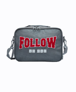 FOLLOW NO ONE Grey Cross Lunch Bag 1