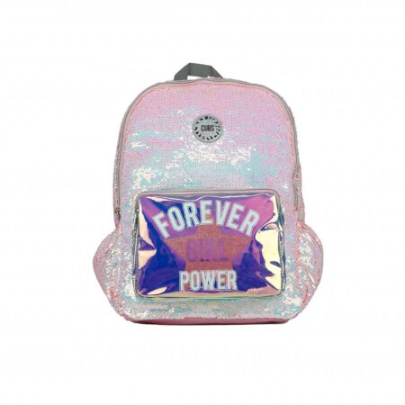 White/Peach Sequin Backpack
